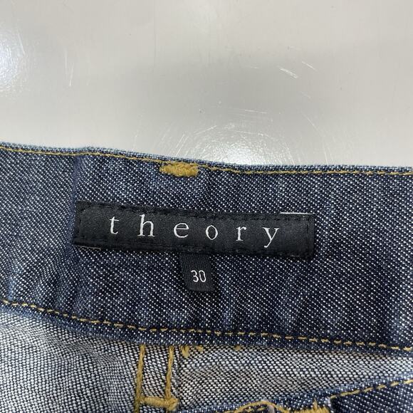 Theory Dark Blue Wash Straight-Leg Denim Button-Fly Jeans Men’s Size 30x28 - Picture 8 of 10